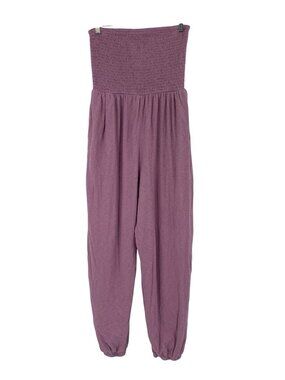 American Eagle AE Size M Pink Sunchaser Knit Smocked Tube Jumpsuit